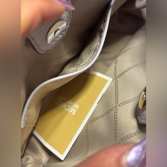 Michael Kors nwot Leather Camille Small Satchel Lavender Mist Handbag Purse lux - Picture 6 of 7